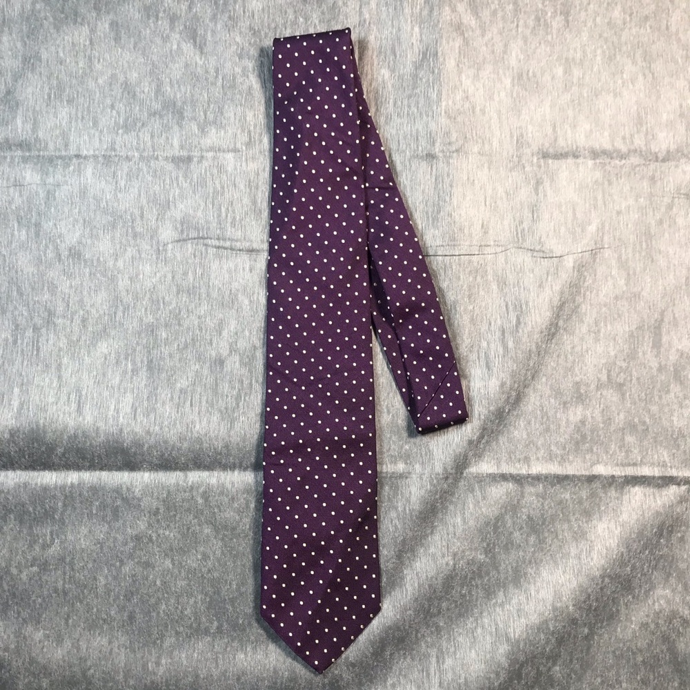 Brooks Brothers Purple Tie with White Polka Dots